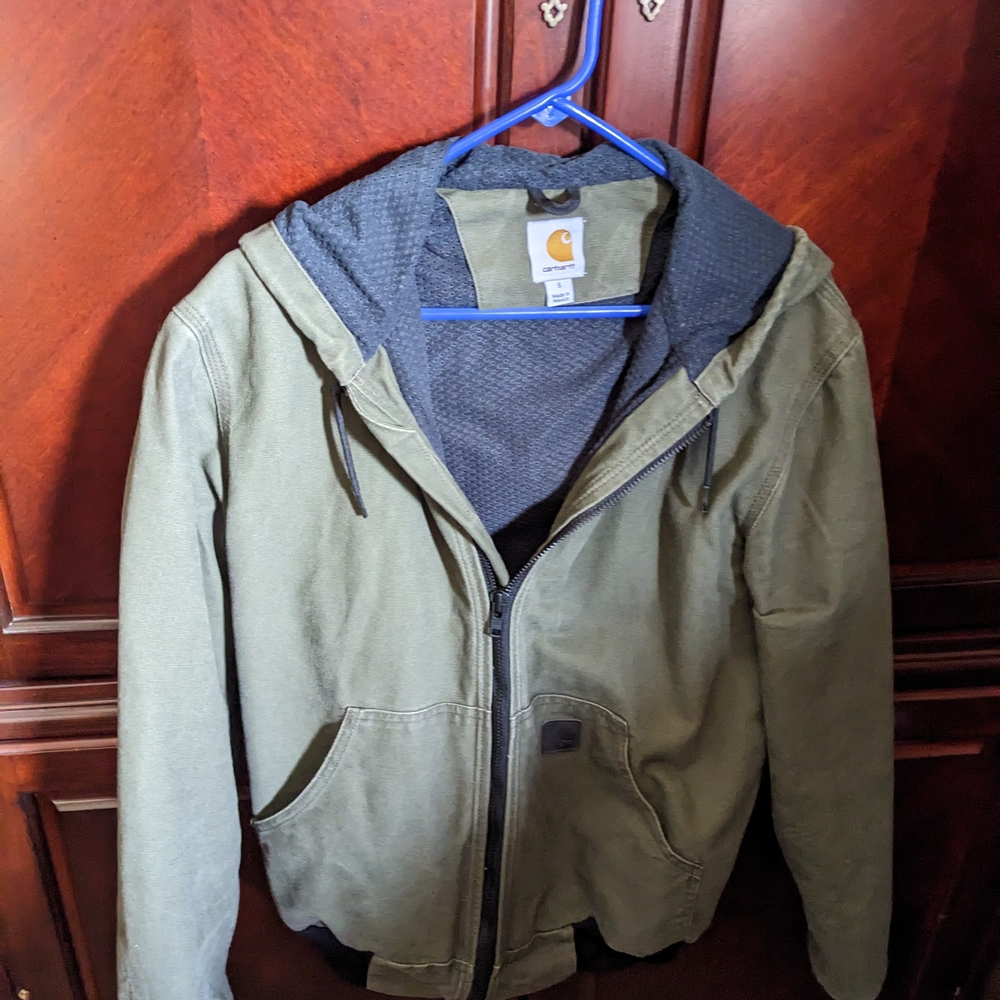 Carhartt Men's Green Hooded Jacket